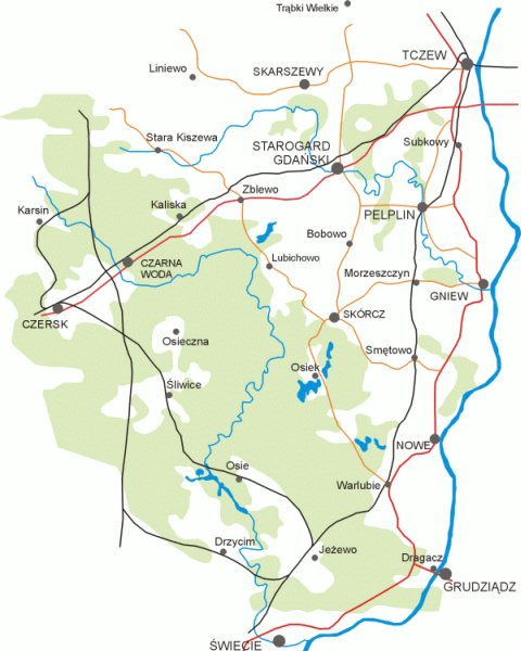 Mapa Kociewia